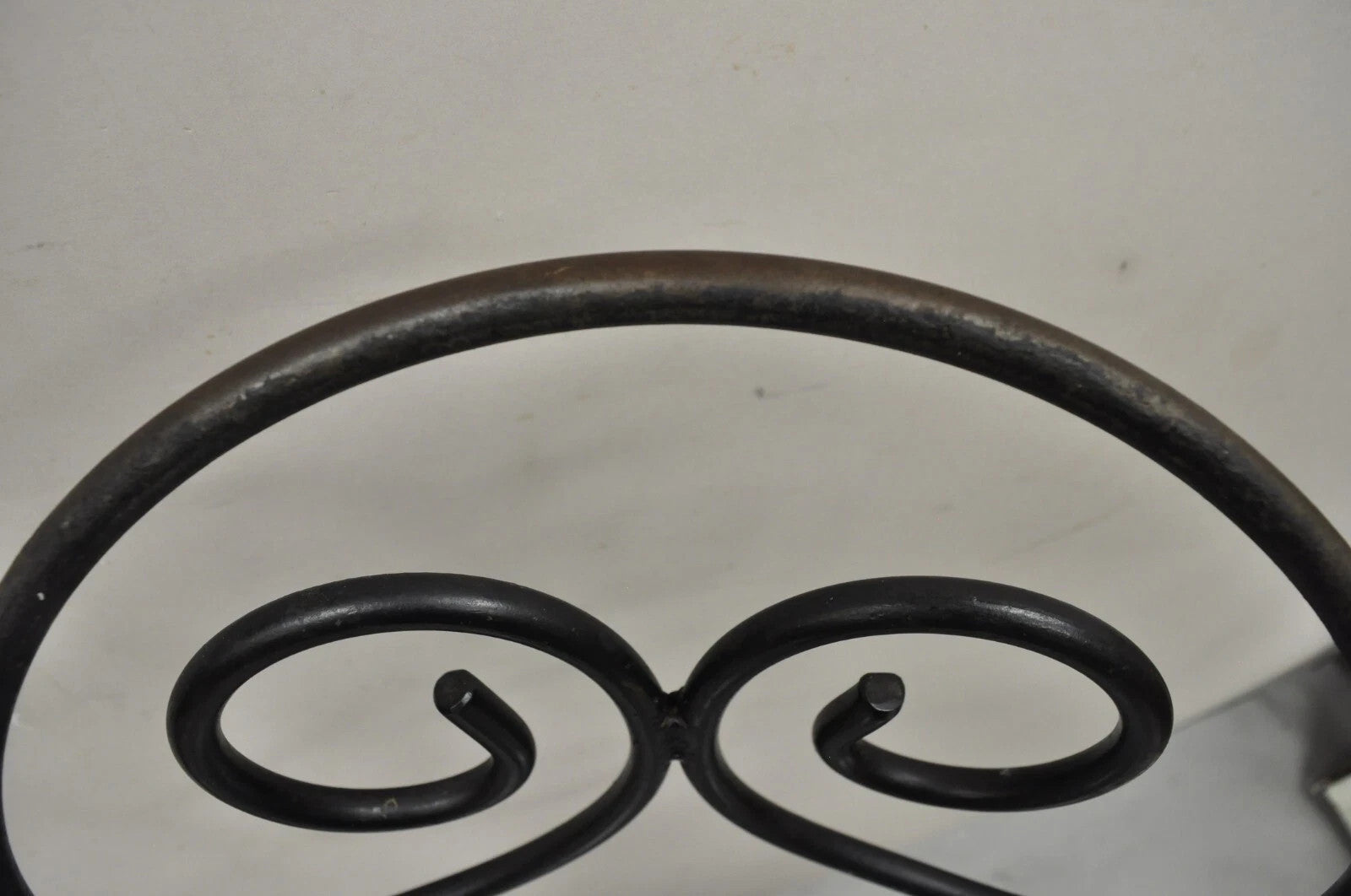 Mid Century Modern Arthur Umanoff Wrought Iron Swivel Counter Bar Stool Pair