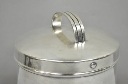Vintage Fisher Mid Century Modern Art Deco Silver Plated Lidded Ice Bucket