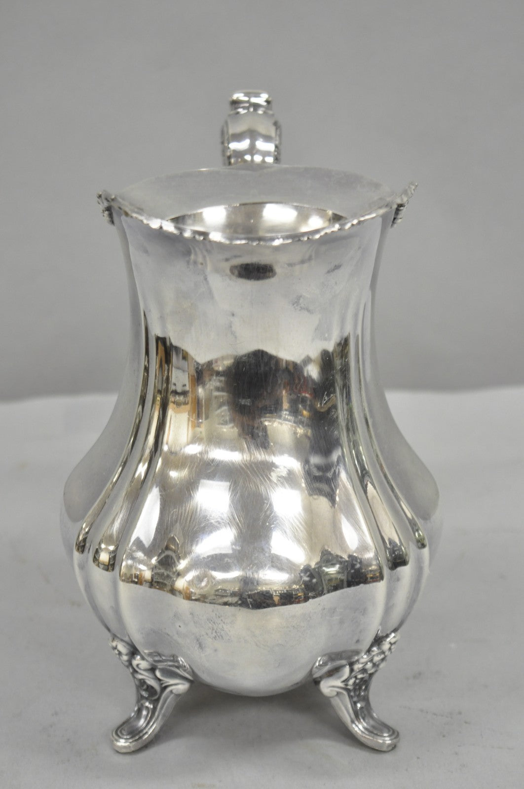 Vintage Lancaster Rose by Poole Victorian Silver Plated Bulbous Water Pitcher