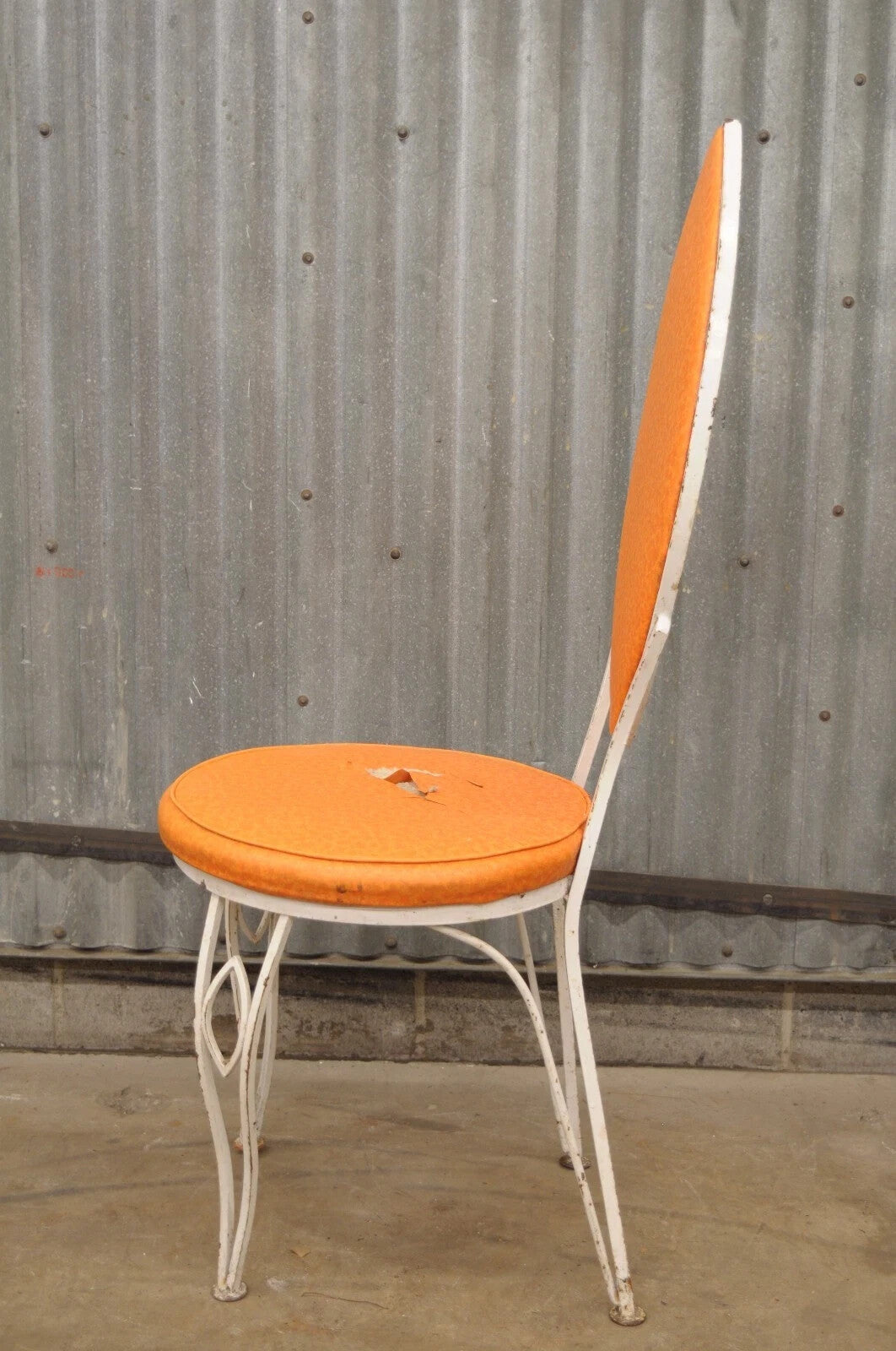Vintage Hollywood Regency Salterini Style Marquise Wrought Iron Side Chair (B)