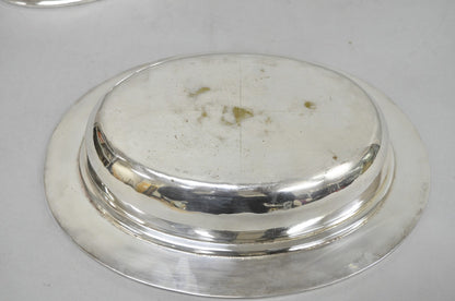 Vintage Hollywood Regency Silver Plated Faux Bamboo Oval Vegetable Serving Dish