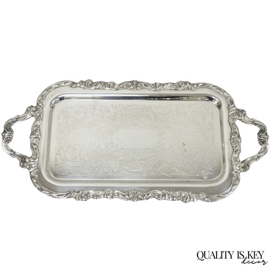 Vintage FB Rogers Victorian Silver Plated Narrow Serving Platter Bar Tray