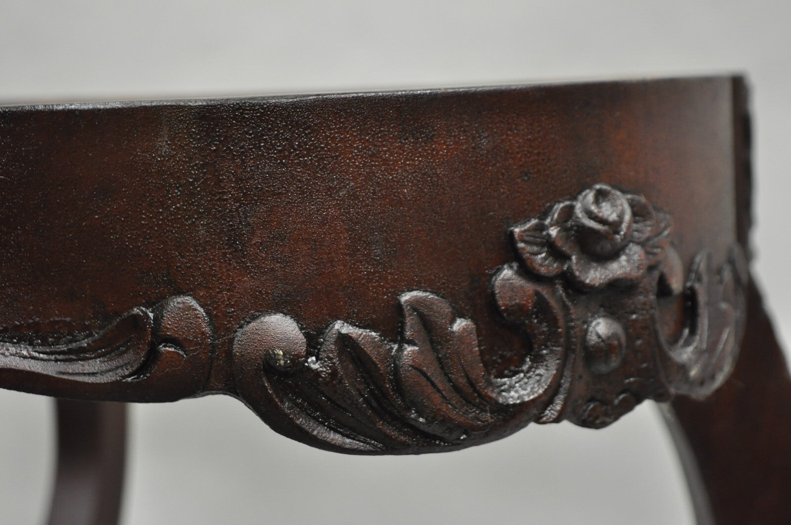 Antique Victorian Marble Turtle Top Mahogany Wood Parlor Center Table