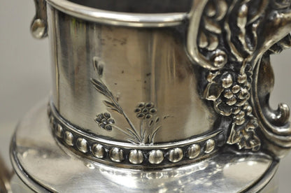 Antique James W. Tufts Renaissance "Bacchus" Silver Plated Water Wine Pitcher