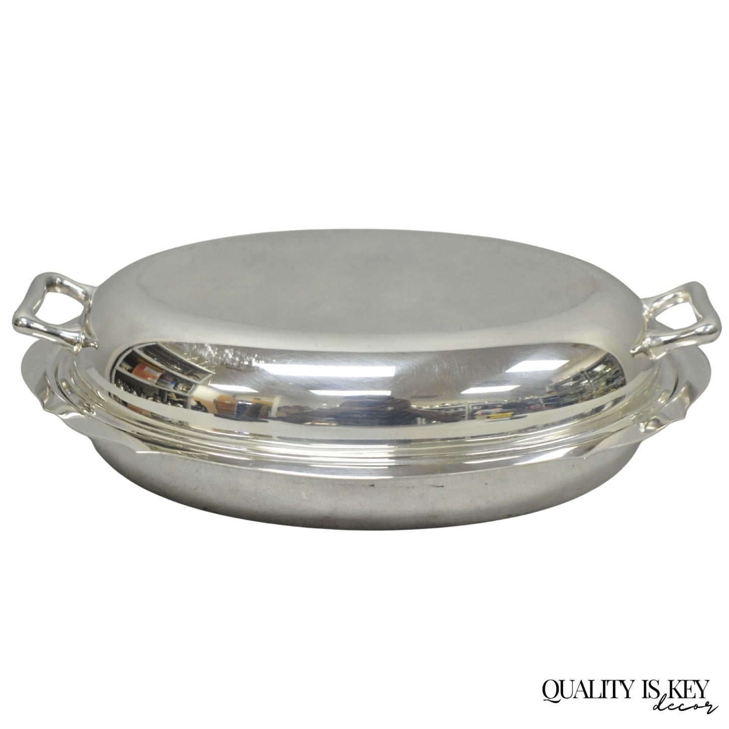 Vintage Towle 4046 Silver Plated Oval Covered Vegetable Serving Dish Platter
