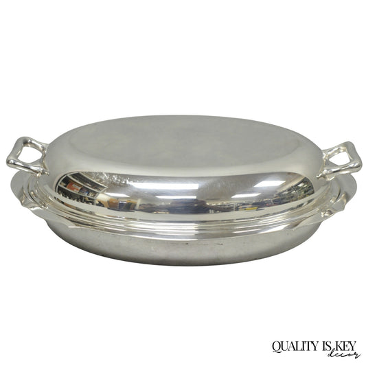 Vintage Towle 4046 Silver Plated Oval Covered Vegetable Serving Dish Platter