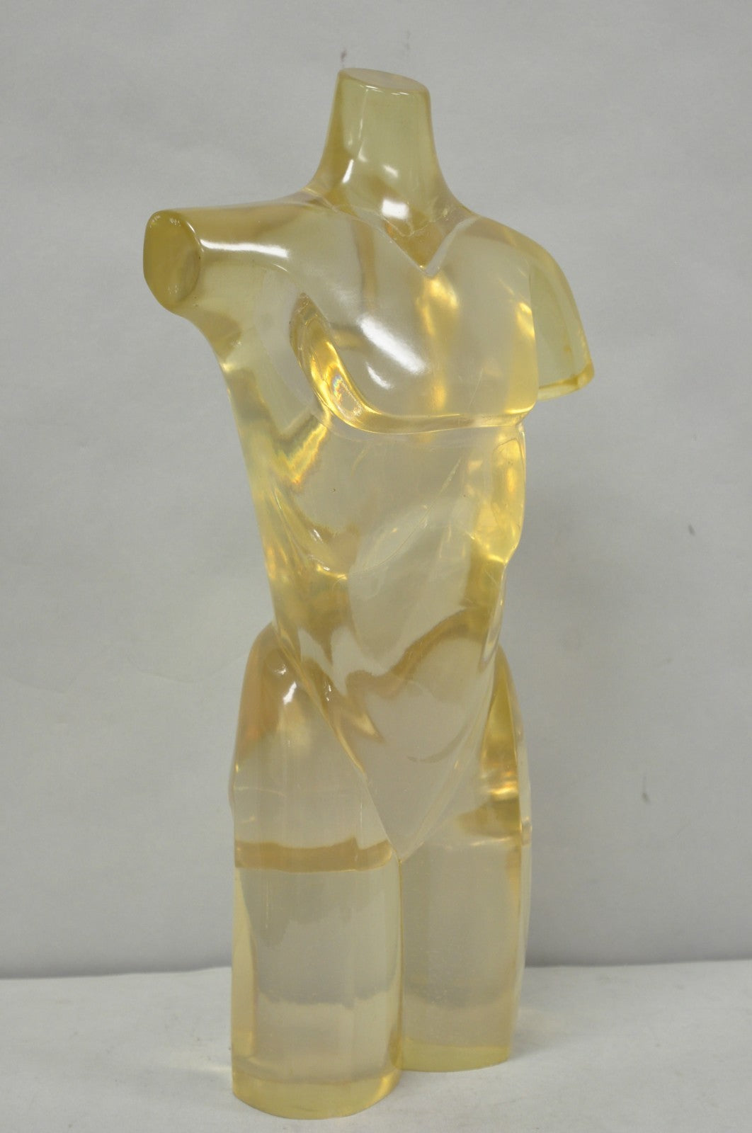 Vintage Mid Century Italian Modern Lucite Acrylic Nude Bust Modernist Sculpture