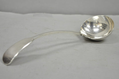 Antique English Victorian Daniel & Arter Fiddle Pattern Silver Plated Soup Ladle