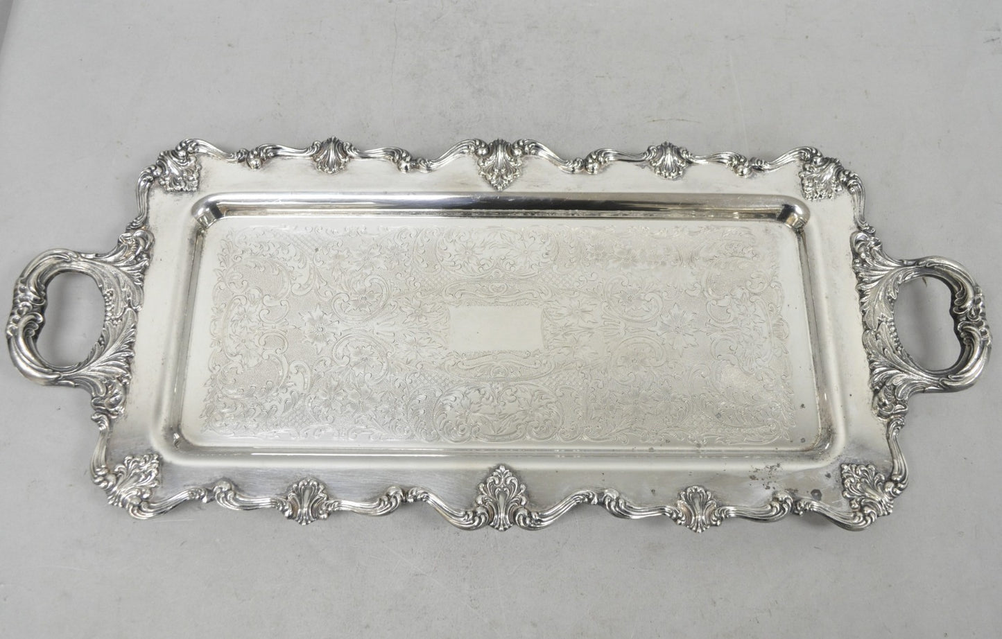 W&S Blackinton Victorian Silver Plated Narrow Serving Platter Dish Bar Tray