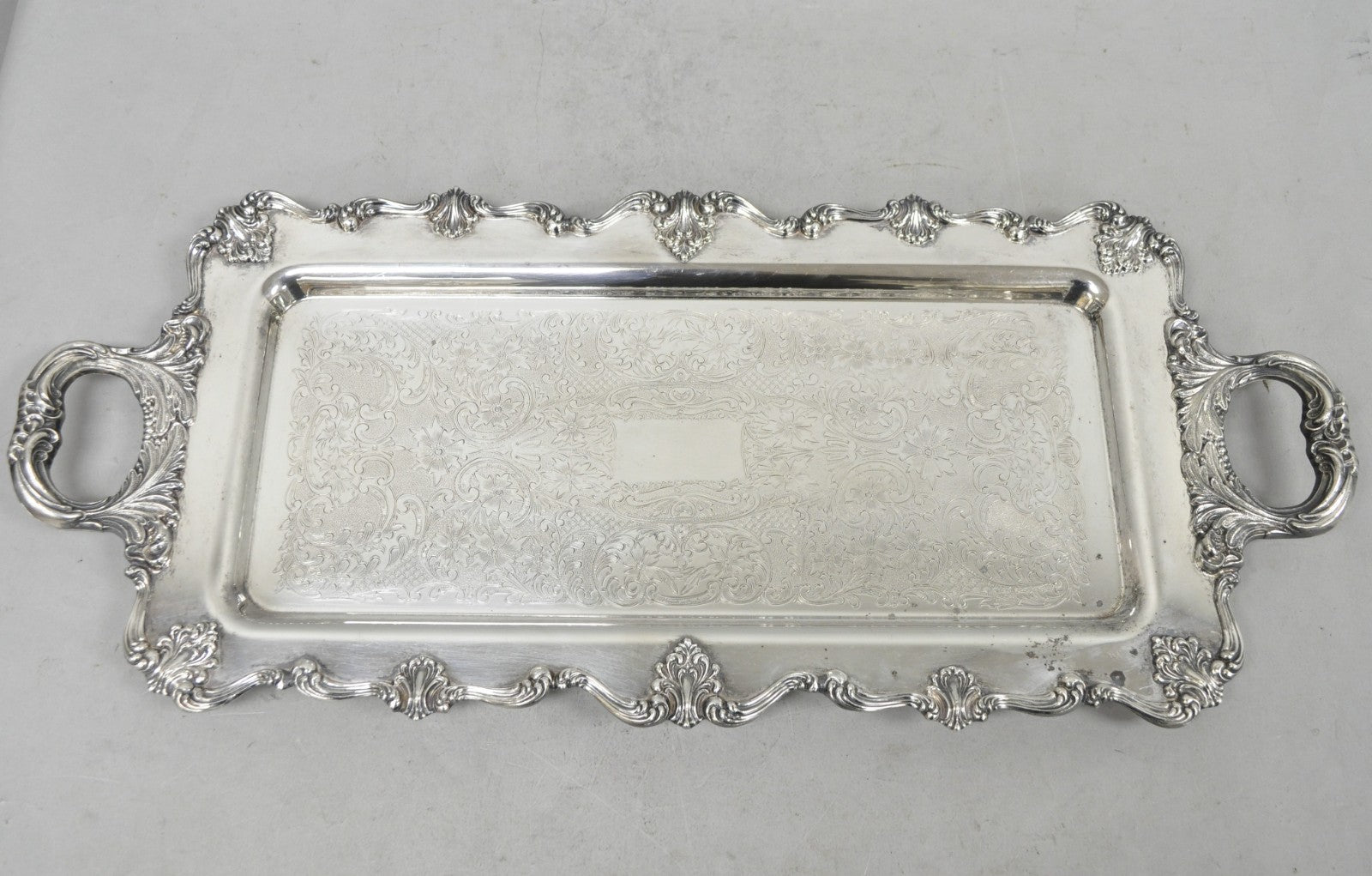 W&S Blackinton Victorian Silver Plated Narrow Serving Platter Dish Bar Tray