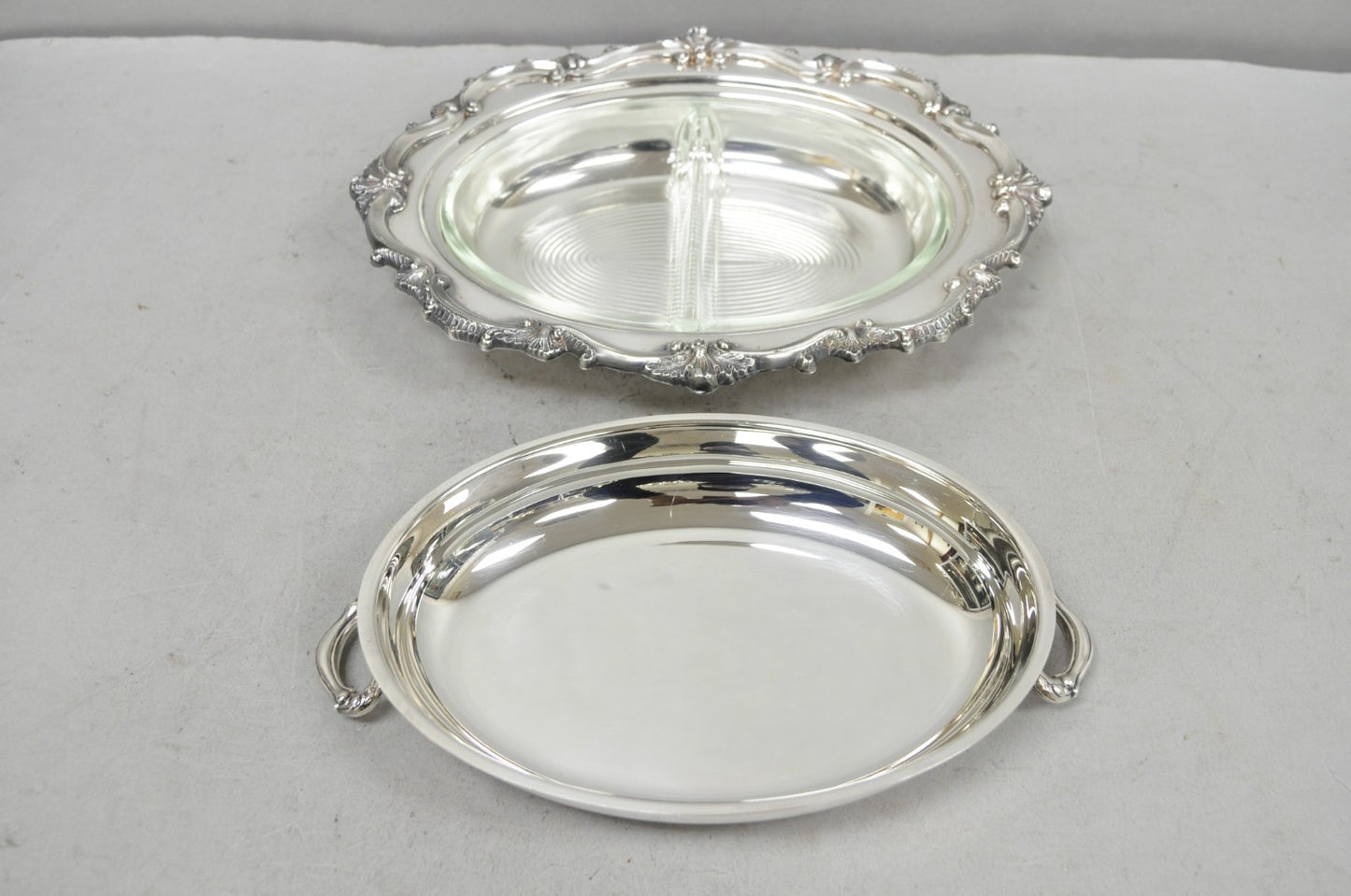 Vintage Victorian Silver Plated Covered Vegetable Serving Dish with Glass Liner