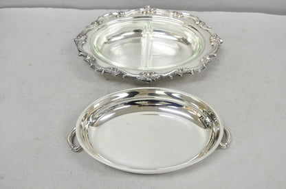 Vintage Victorian Silver Plated Covered Vegetable Serving Dish with Glass Liner