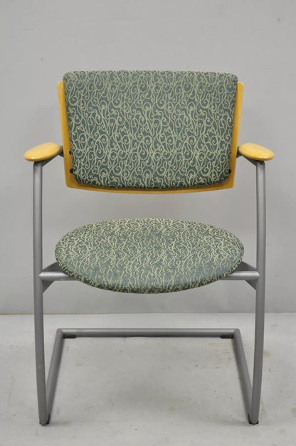 Martela Finland Post Modern Cantilever Office Lounge Arm Chairs - a Pair
