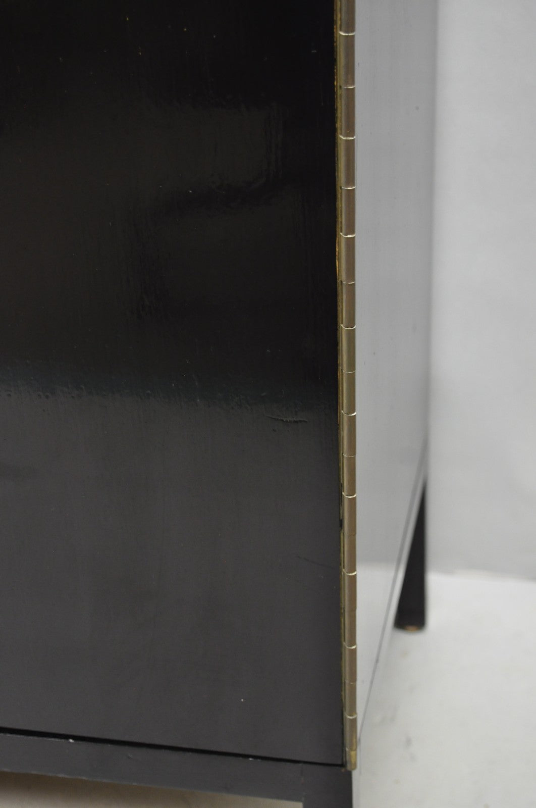 Paul McCobb for Calvin Irwin Travertine Top Black Mahogany Sideboard Credenza