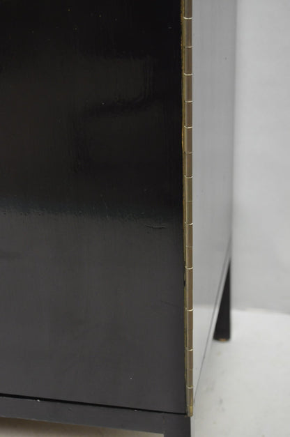 Paul McCobb for Calvin Irwin Travertine Top Black Mahogany Sideboard Credenza