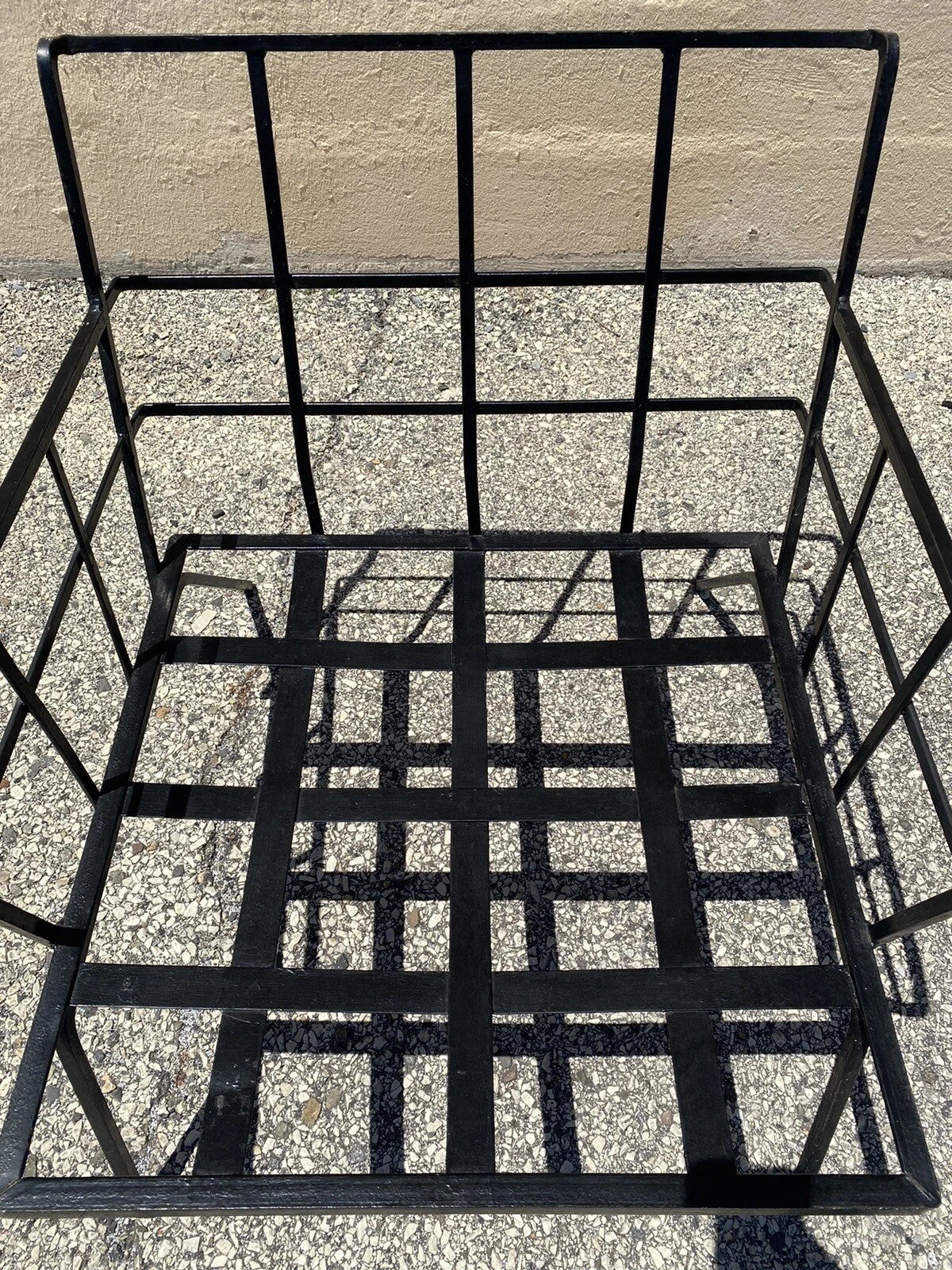 Vintage Mid Century Modern Wrought Iron Arthur Umanoff Style Lounge Chair