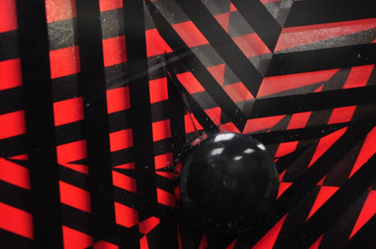 Vintage 1996 Rabbit Tanaka Lumaseries CyberSpace Red Kinetic Wall Art Sculpture