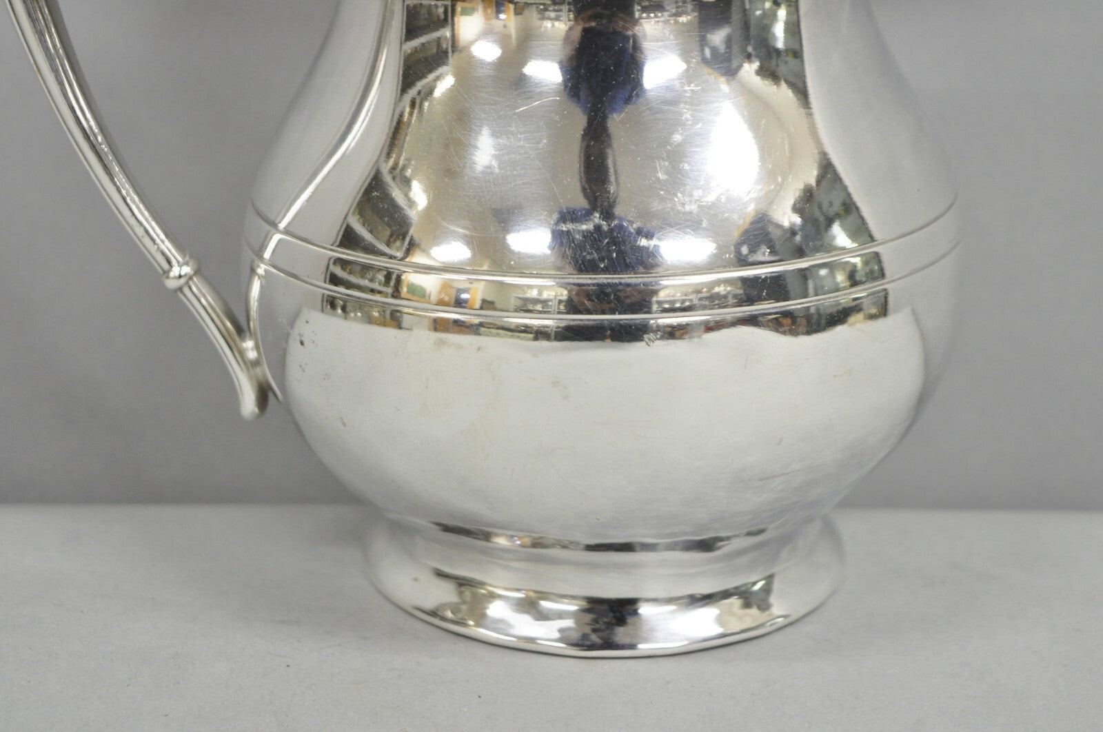 Vintage Victorian Silver Plated Pewter Bulbous Lemondade Water Pitcher