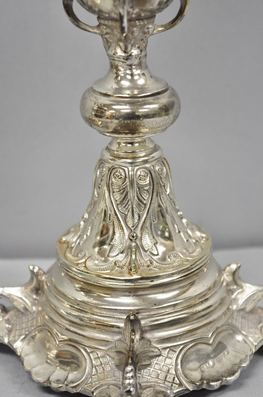 Antique Silver Plated WMF Warsaw Imperial Russia 12" Candlestick Holders - Pair