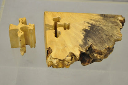Richard Rothbard Mid Century Modern Burl Wood Live Edge Puzzle Jewelry Box