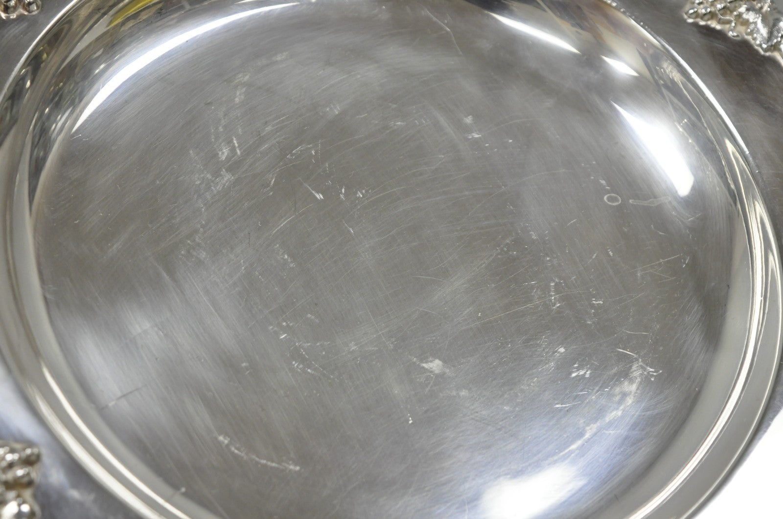 Vintage English Victorian Sheffield Silver Plated Grapevine Repousse 12" Dish