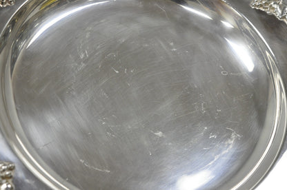 Vintage English Victorian Sheffield Silver Plated Grapevine Repousse 12" Dish
