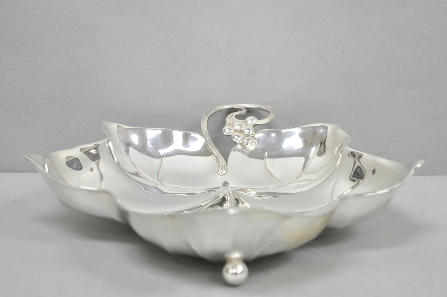 Vintage WMF Germany Large Silver Plated Maple Leaf 12" Trinket Candy Dish Bowl