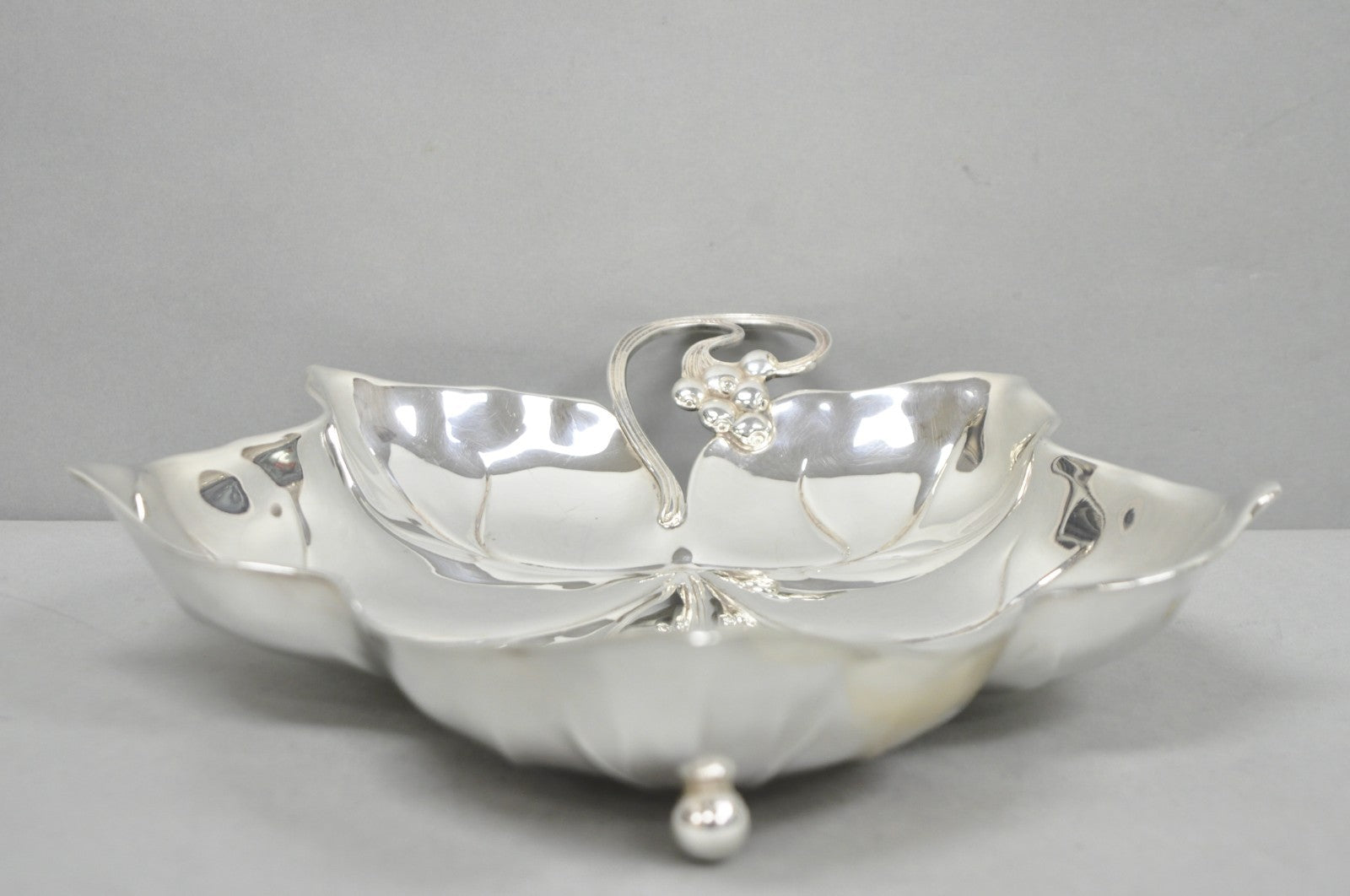 Vintage WMF Germany Large Silver Plated Maple Leaf 12" Trinket Candy Dish Bowl