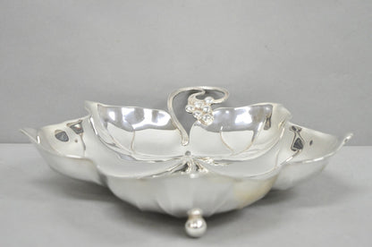 Vintage WMF Germany Large Silver Plated Maple Leaf 12" Trinket Candy Dish Bowl