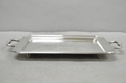 Vintage Leonard Silver Plated Small Twin Handle Serving Platter Bar Tray