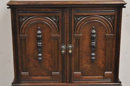 Antique William and Mary Style Walnut Small Radio Cabinet by Radio Art Cabinets