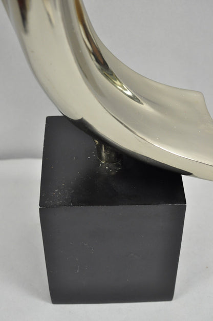 Vintage Mid Century Modern Laurel Sculptural Gunmetal Table Lamp by Weiss & Barr