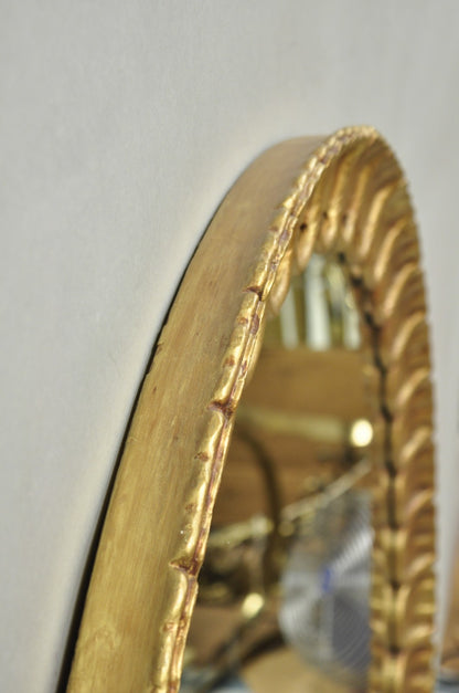 Vintage Palladio Italian Hollywood Regency Gold Gilt 39" Round Sunburst Mirror