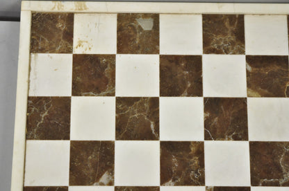 Vintage Mid Century Modern Mosaic Brown Marble Stone Chess Game Checkerboard