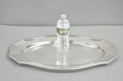 Antique English Edwardian Silver Plated 21" Serving Platter Tray w/ "S" Monogram