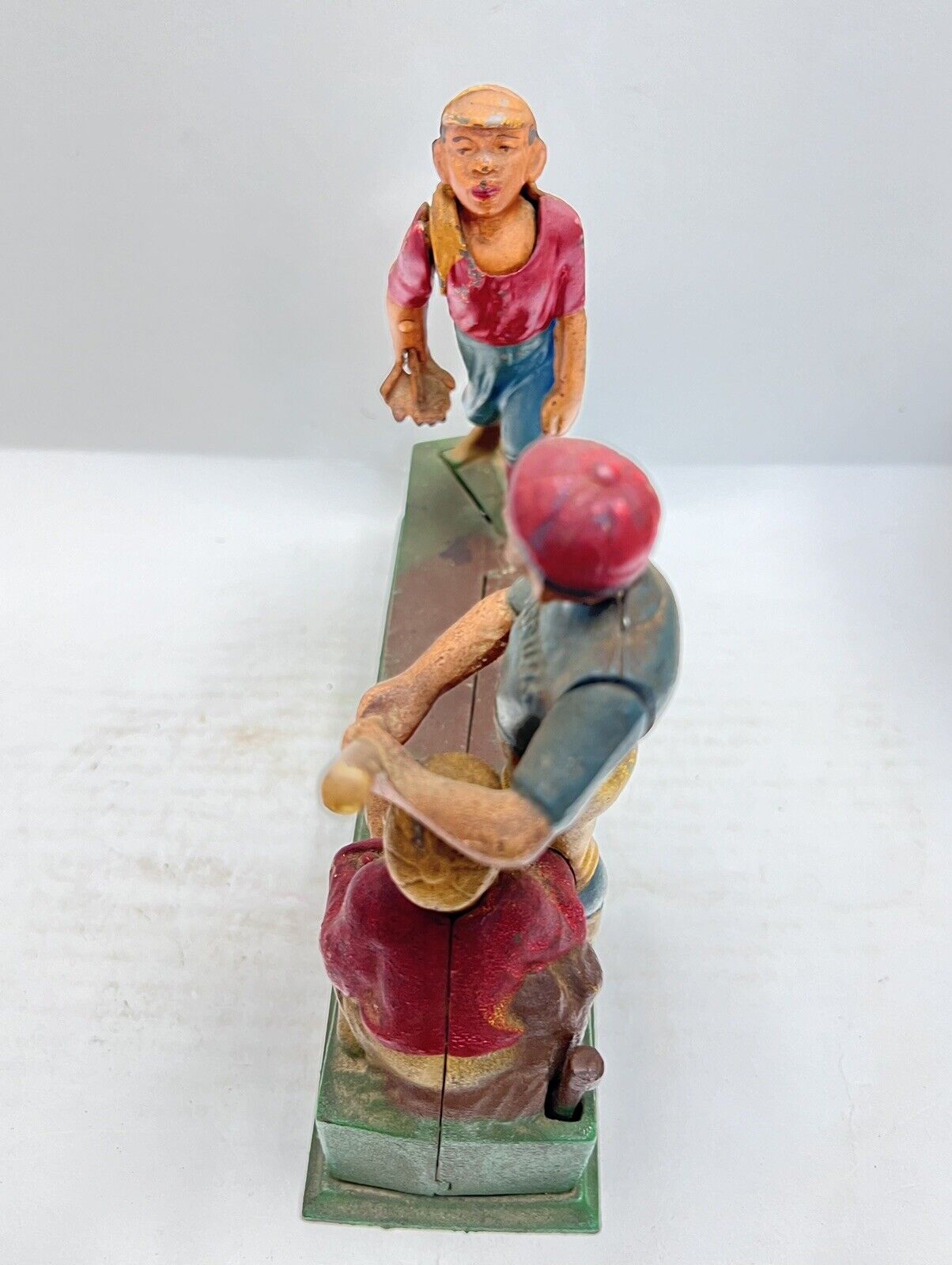 Vintage Cast Iron Book Of Knowledge Hometown Batter Coin Piggy Bank