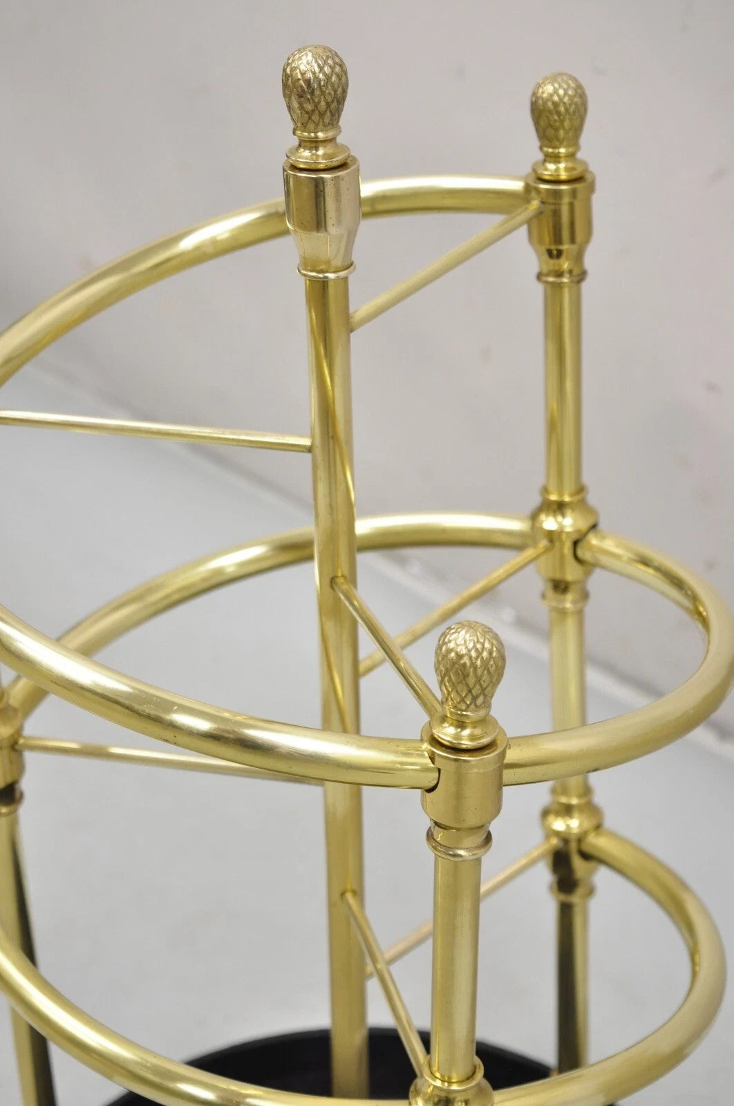 Sarreid LTD Victorian Style Polished Brass Cast Iron Spiral Umbrella Cane Stand