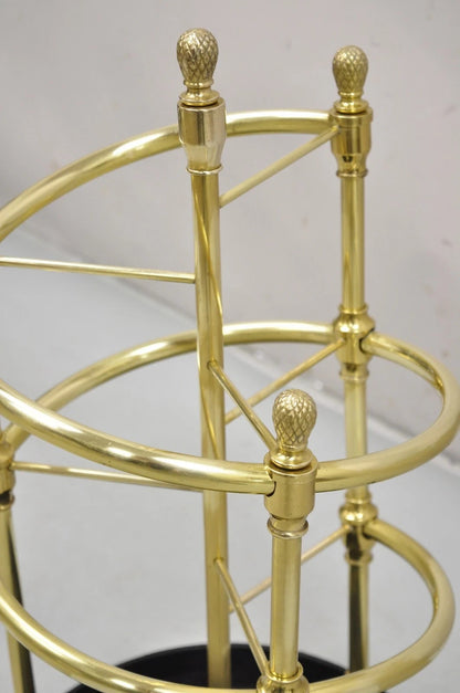 Sarreid LTD Victorian Style Polished Brass Cast Iron Spiral Umbrella Cane Stand