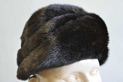 Vintage Severyn Fur Salon Brown Mink Fur Church Derby Ladies Winter Hat