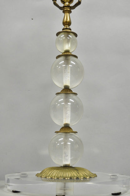 Vintage Art Deco Mid Century Modern Acrylic Lucite Stacked Ball Table Lamps Pair