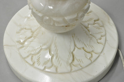 Vintage Italian Classical Carved Solid Marble Column Pole Floor Lamp