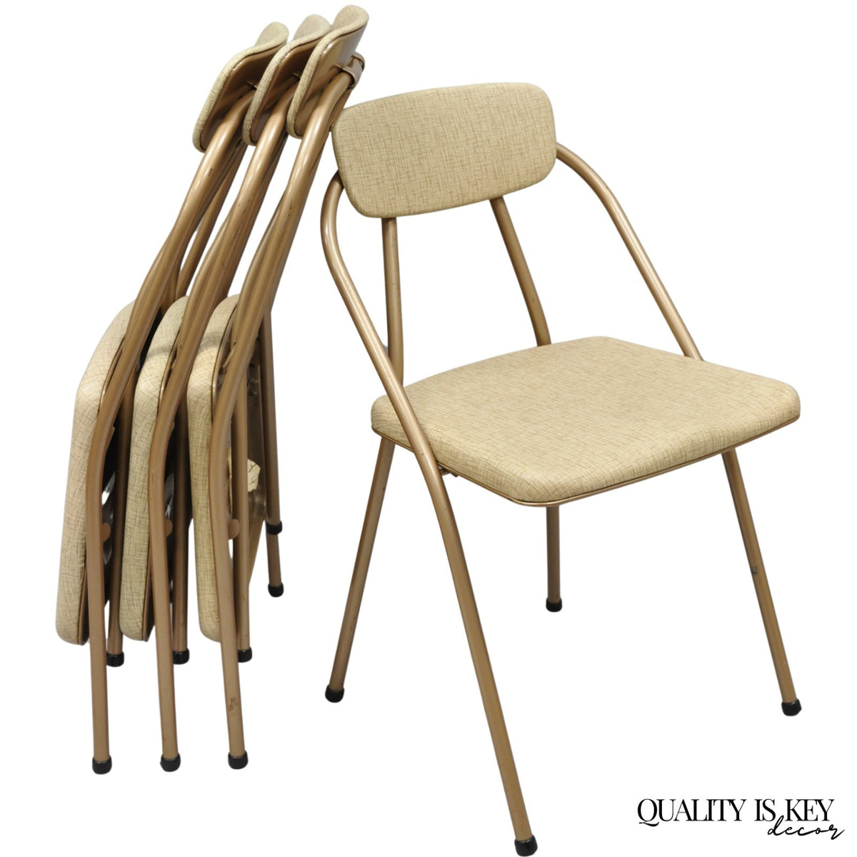 Vintage Hamilton Cosco Stylaire Mid Century Modern Folding Chairs - Set of 4