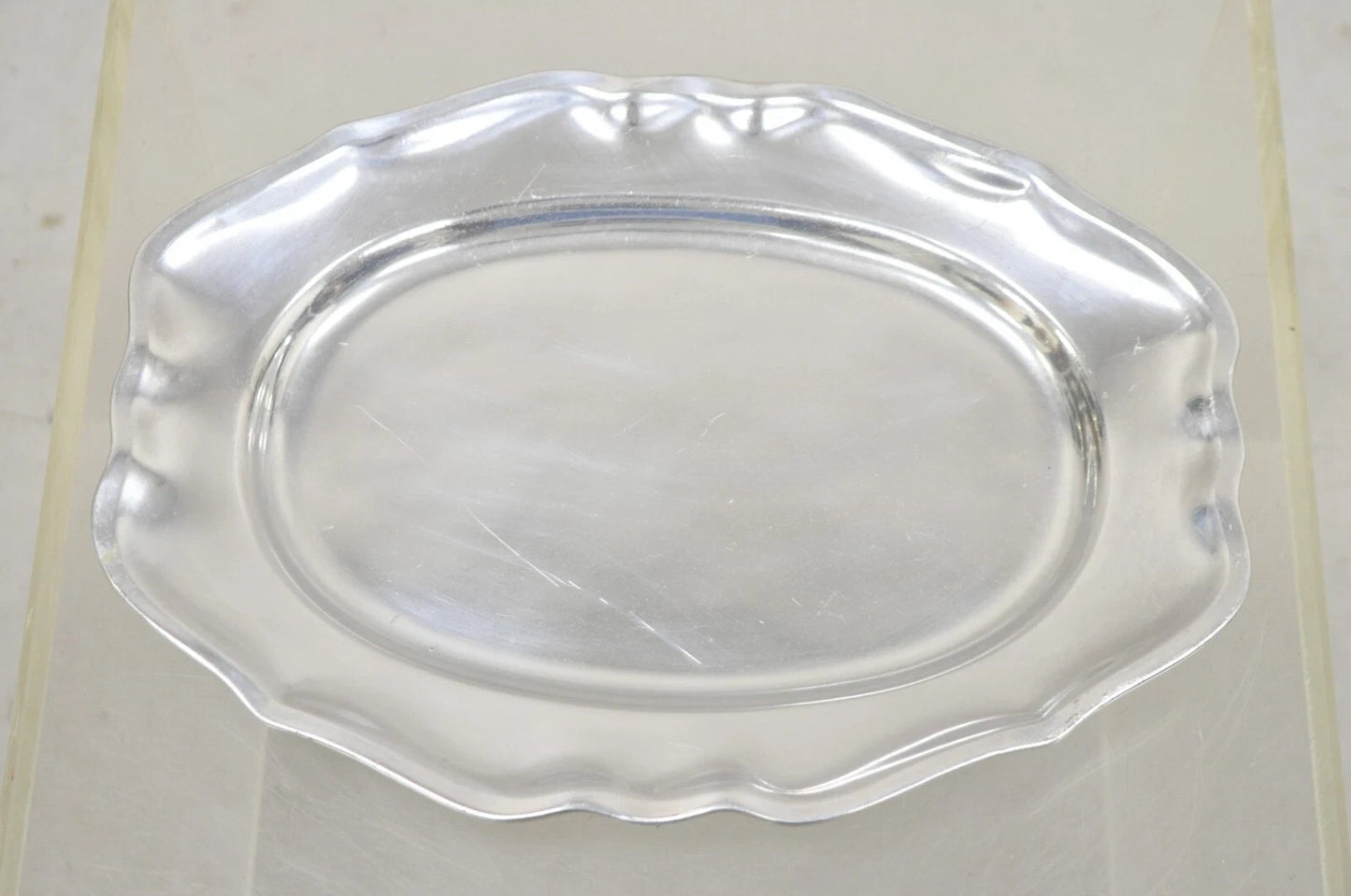 Vintage Wilton Mount Joy, PA Silver Plated Cast Aluminum 14" Dish Platter Tray