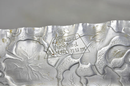 Vintage Art Deco Nouveau Hammered Aluminum Vegetable Relish Serving Platter Tray