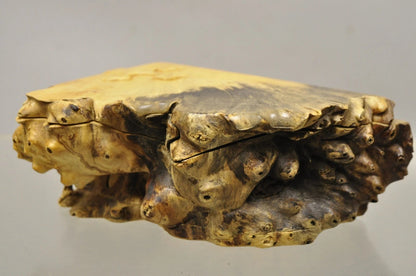 Richard Rothbard Mid Century Modern Burl Wood Live Edge Puzzle Jewelry Box