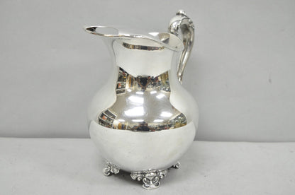 Vintage Poole Victorian Silver Plated Bulbous Footed Water Pitcher w/ Ice Lip