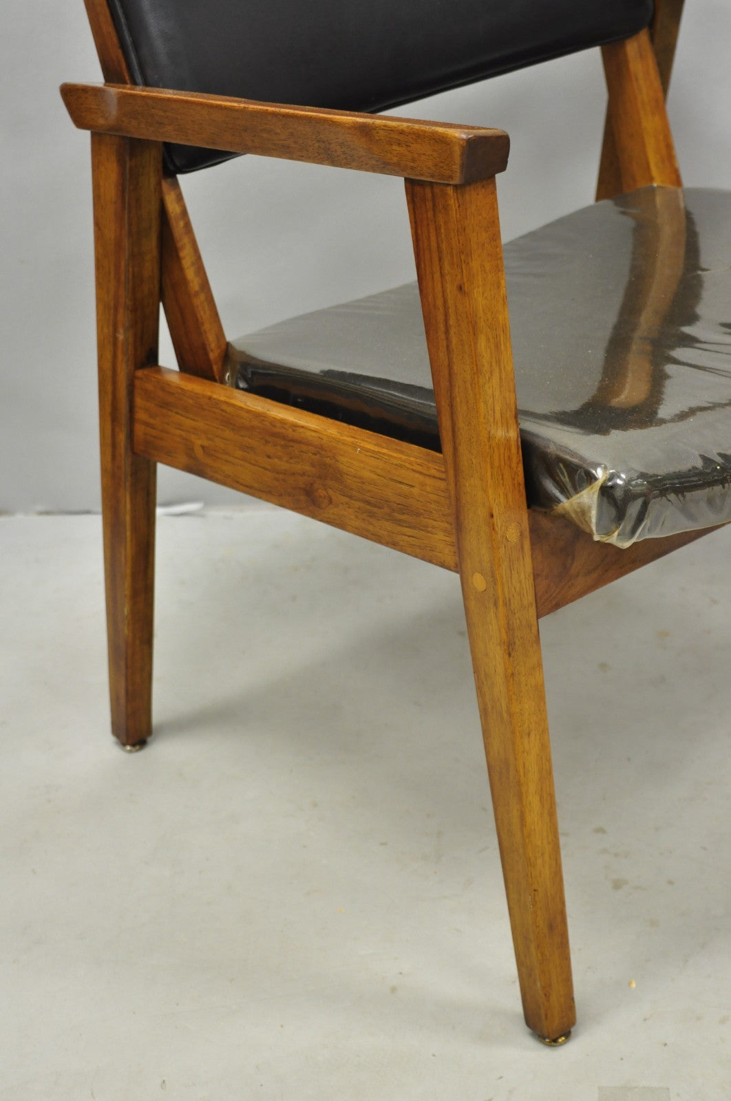 Vintage Boling Chair Co Mid Century Modern Walnut Lounge Arm Chairs (B) - Pair