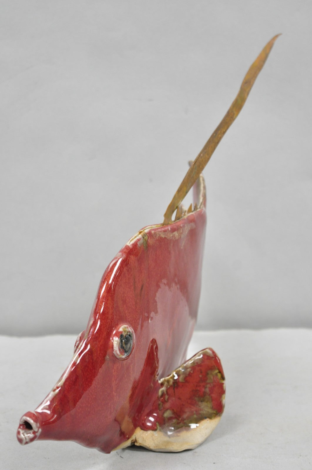 Vintage Mid Century Modern Ceramic Pottery Red Fish by Harry Guthrie Phillips