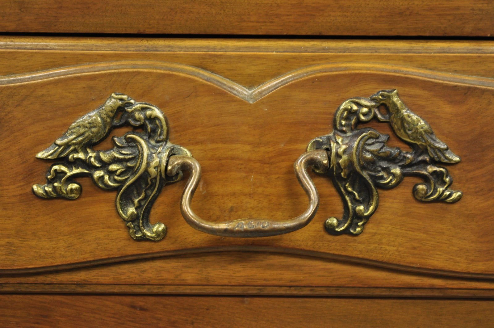 Vintage French Country Provincial Walnut Fruitwood Tall Chest Dresser Cabinet