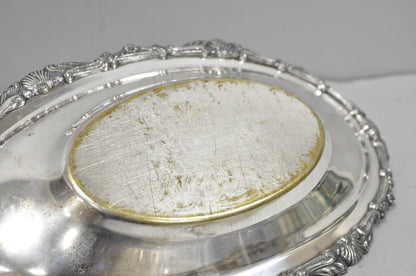 Vintage Victorian Style Silver Plated Oval 13.5" Trinket Serving Dish (D)